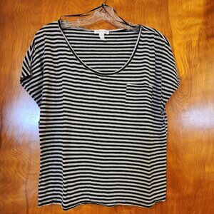 Women's Black and Grey Striped, Ambiance Appal, L